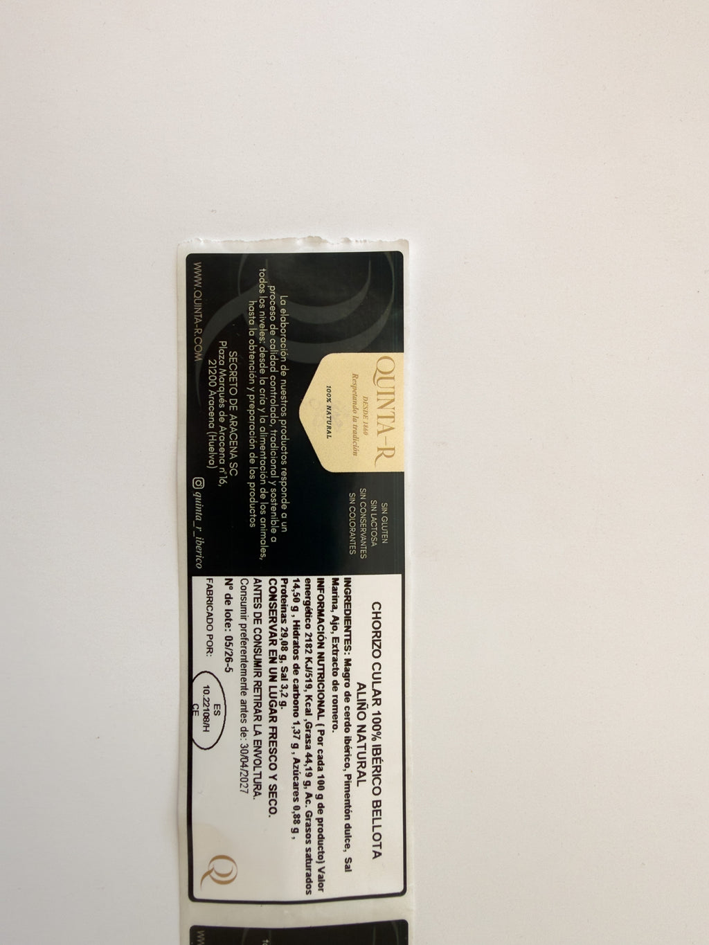 Chorizo de bellota 100% ibérico